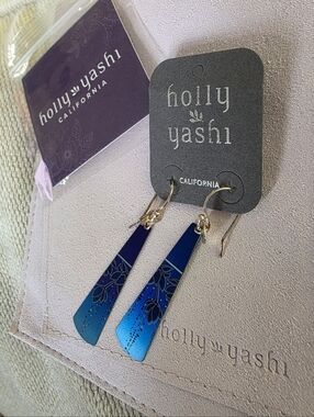 Holly Yashi Floral Drop Tula Earrings In Midnight Blue